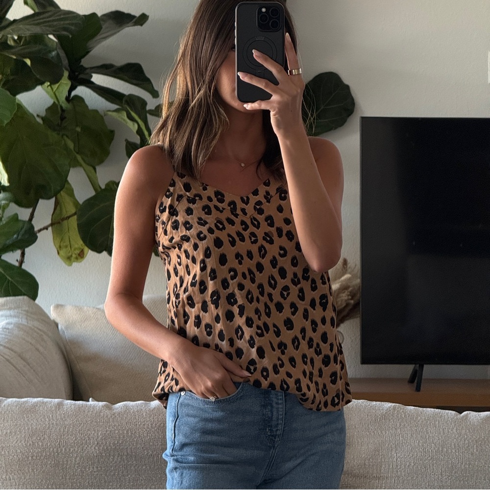 a new day Brown and Black Leopard Print Camisole